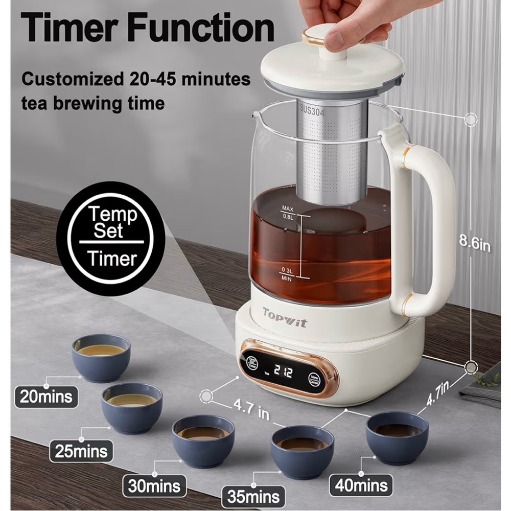 TopWit Tea Kettle-Beige-.08L